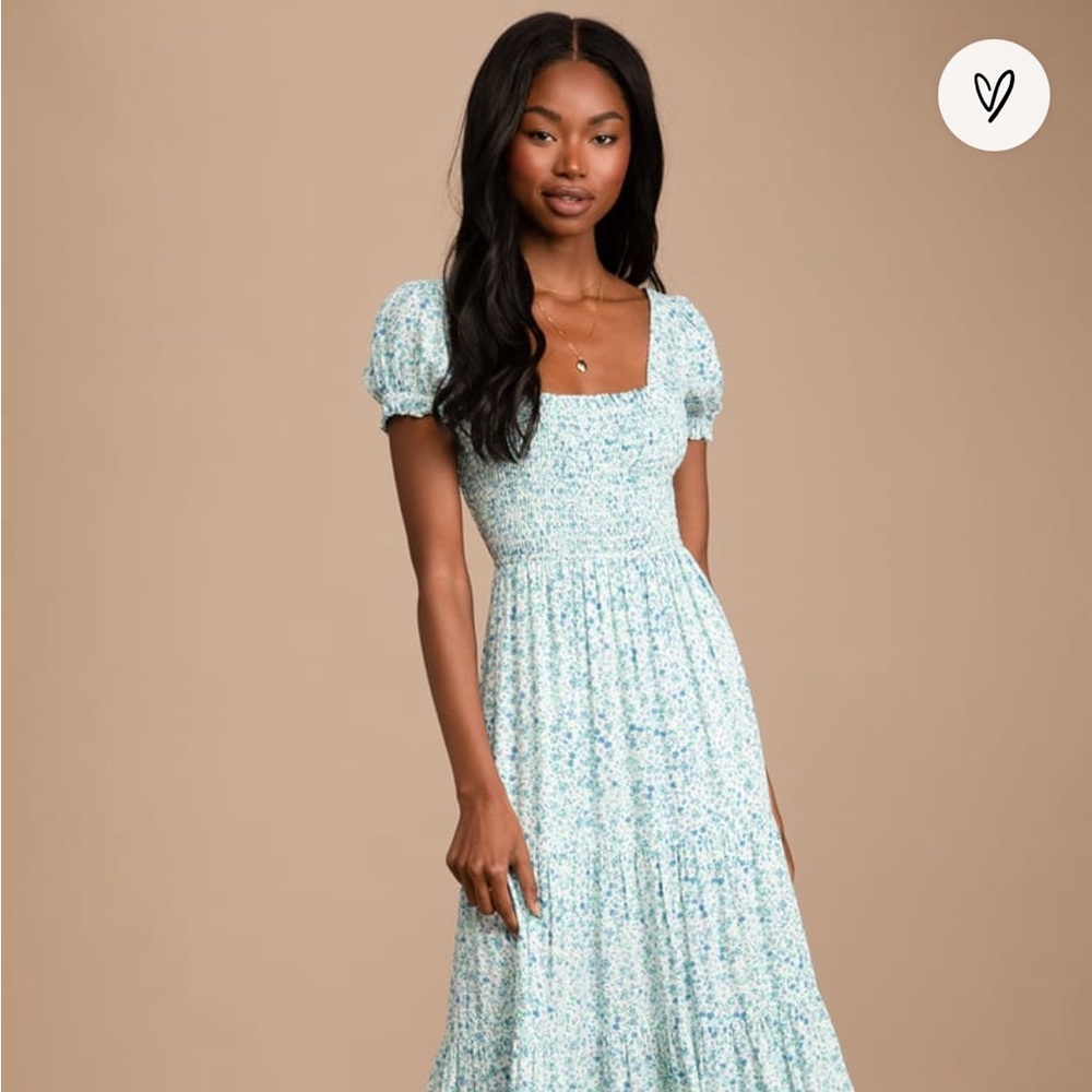 NWT Ready to Bloom Ivory Floral Print Smocked Tiered Maxi Dress
Lulus